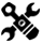 Icon showing a spanner and an engine piston