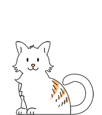 Drawing of a cartoon cat
