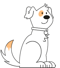 Drawing of a cartoon dog